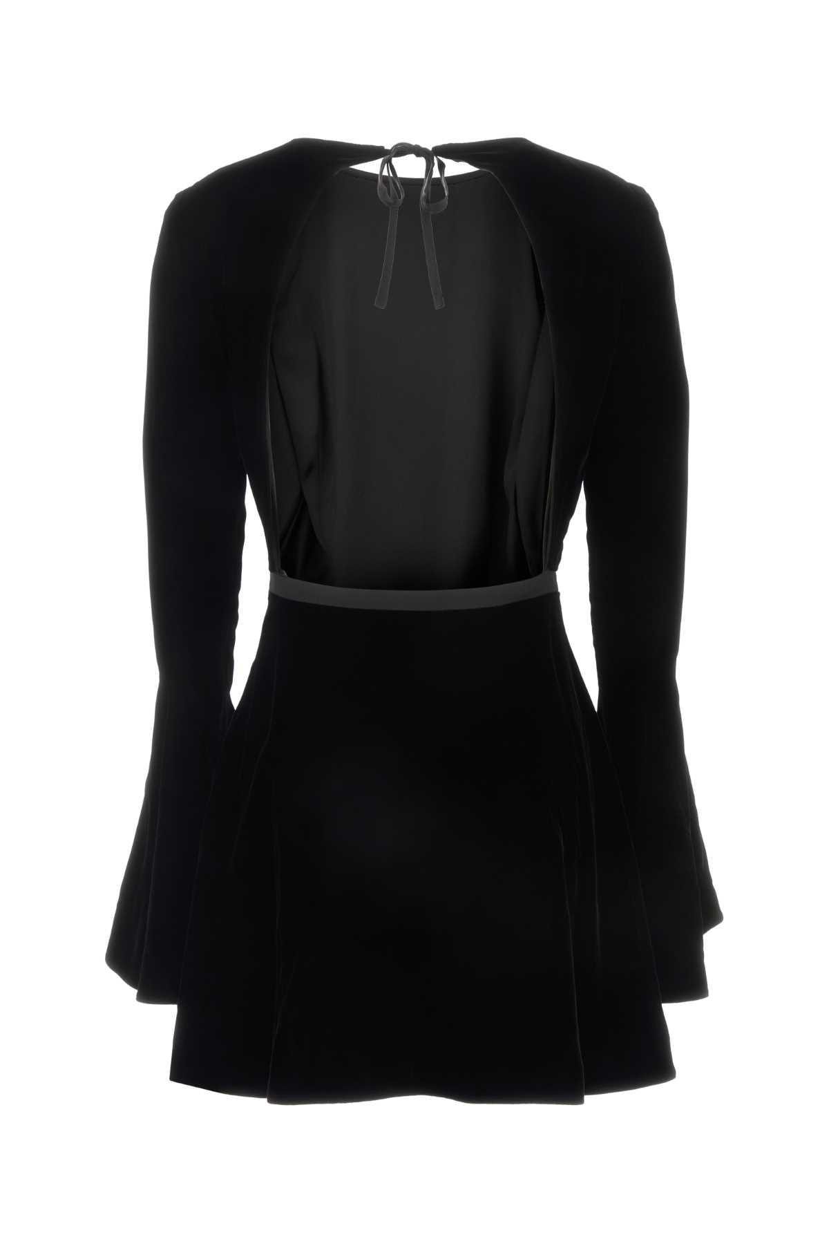 SAINT LAURENT Luxurious Black Velvet Mini Dress for Her