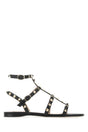 VALENTINO GARAVANI Rockstud Black Leather Sandals