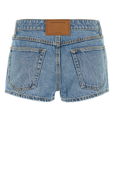 ALEXANDER WANG Light Blue Denim Mini Shorts