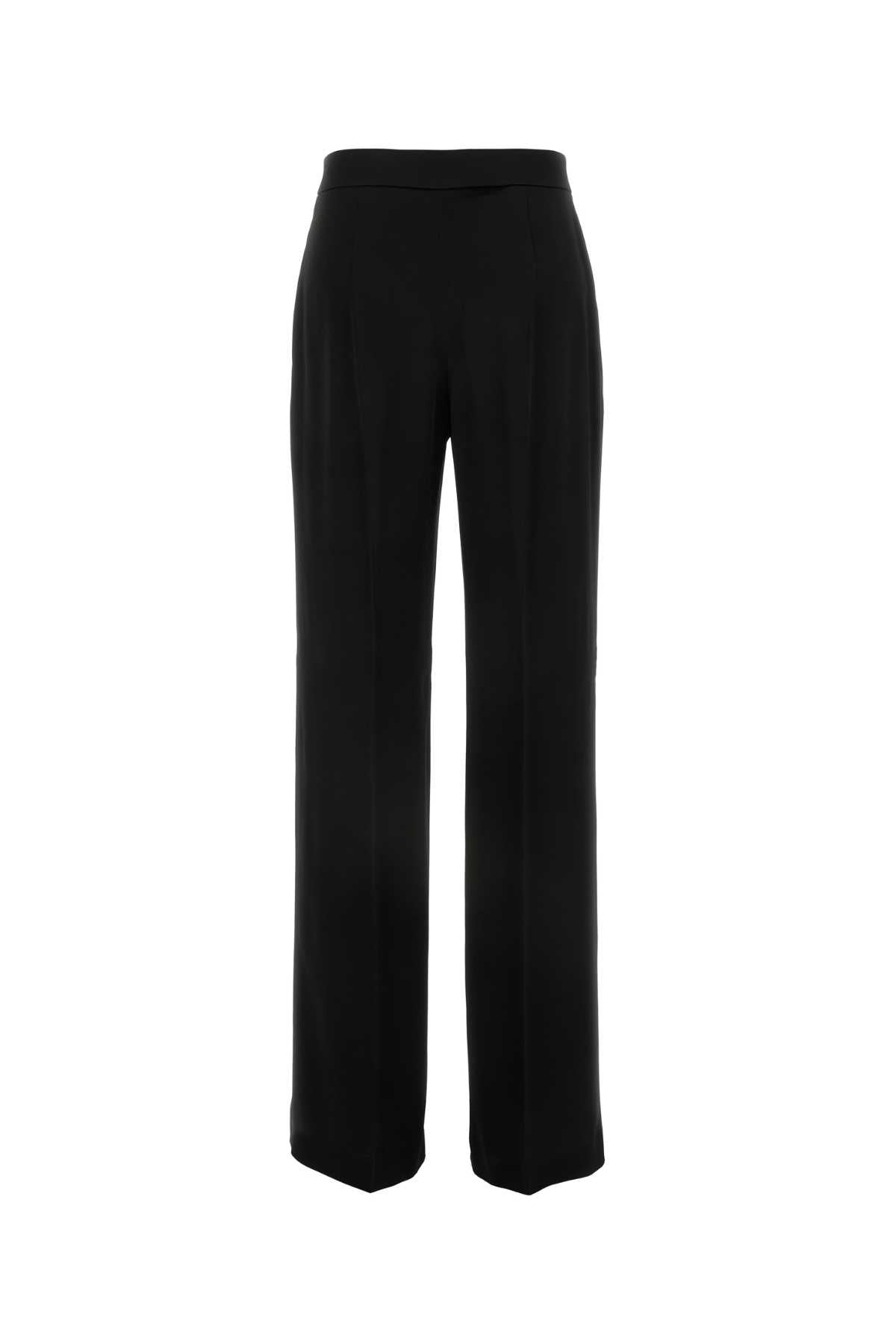 ALBERTA FERRETTI Chic Black Satin Palazzo Pants