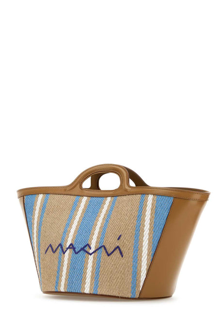 MARNI Tropicalia Mini Embroidered Canvas Bucket Handbag