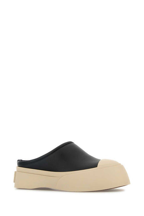 MARNI Elevated Platform Leather Slippers with 4.5 cm Height