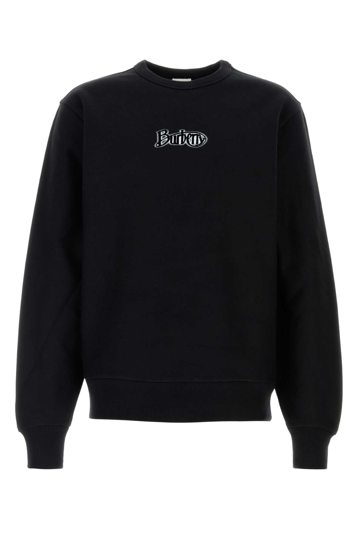 BURBERRY Classic Black Cotton Blend Sweatshirt for Men