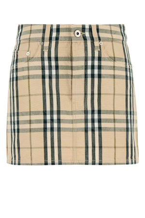 BURBERRY Embroidered Denim Mini Skirt for Women