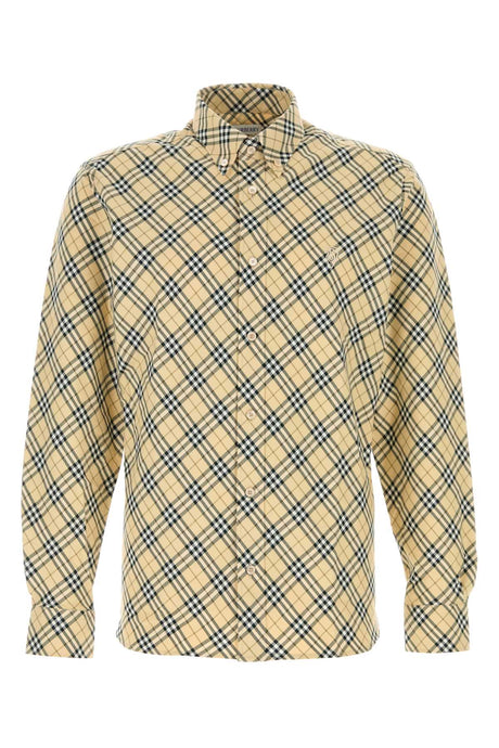 BURBERRY Checked Embroidered Cotton Shirt for Men