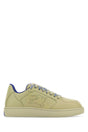 BURBERRY Army Green Leather Stock Sneaker for Men