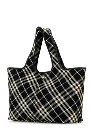 BURBERRY Medium Check Embroidered Canvas Handbag