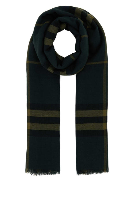 BURBERRY Embroidered Wool Scarf - 200 cm x 90 cm