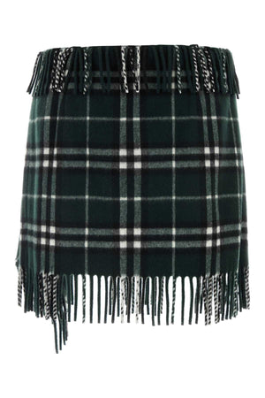 BURBERRY Chic Embroidered Wool Blend Mini Skirt