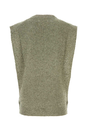 MAISON MARGIELA Sage Green Wool Blend Vest for Men