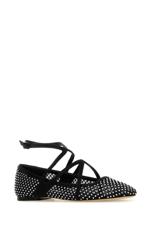 JIMMY CHOO Embellished Mesh Astoria Ballerinas