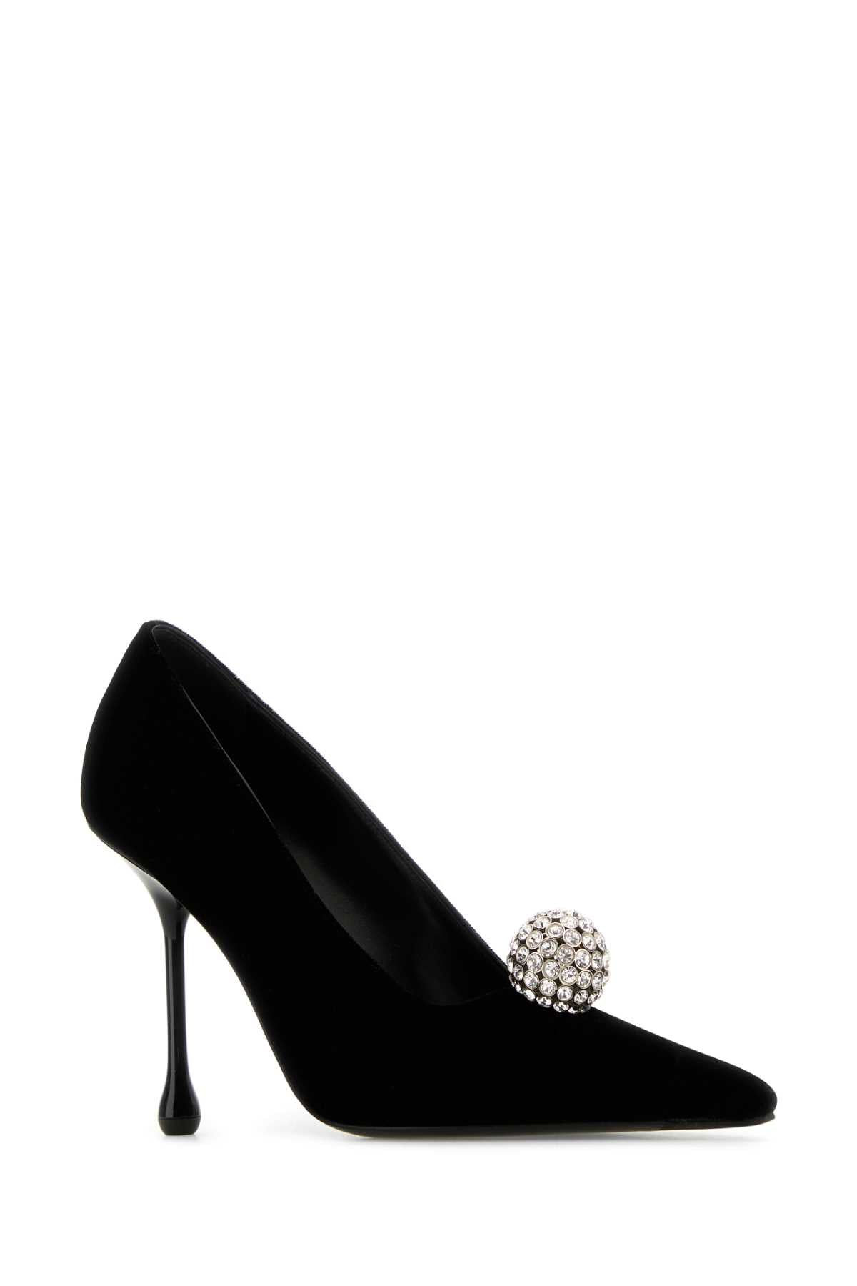 JIMMY CHOO Elegant Velvet Orb Pumps with 9.5 cm Heels