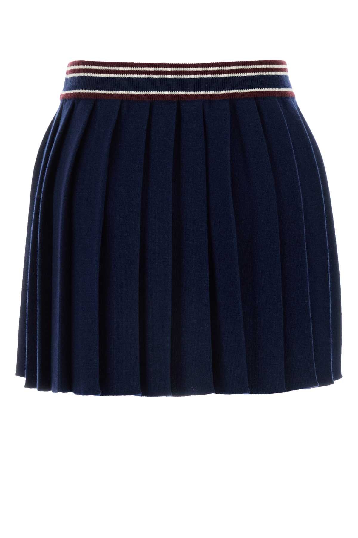 MIU MIU Chic Wool Blend Mini Skirt for Women