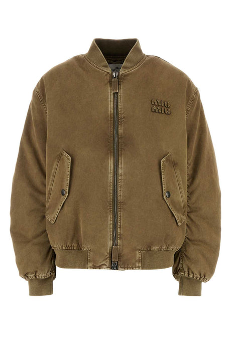 MIU MIU Khaki Gabardine Bomber Jacket