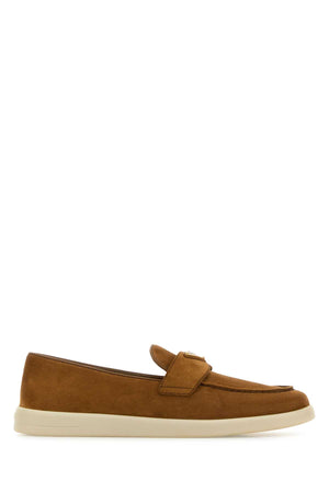 PRADA Camel Suede Loafers for Women