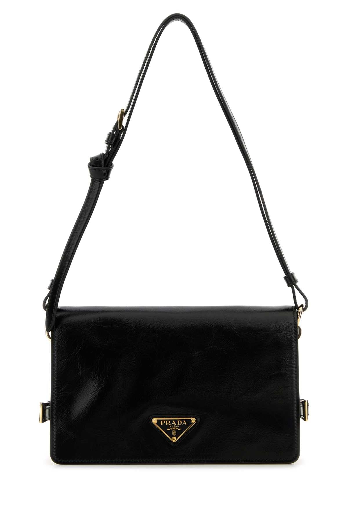 PRADA Mini Black Leather Shoulder Handbag