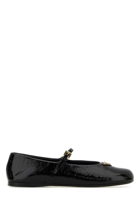 PRADA Elegant Black Leather Ballerinas