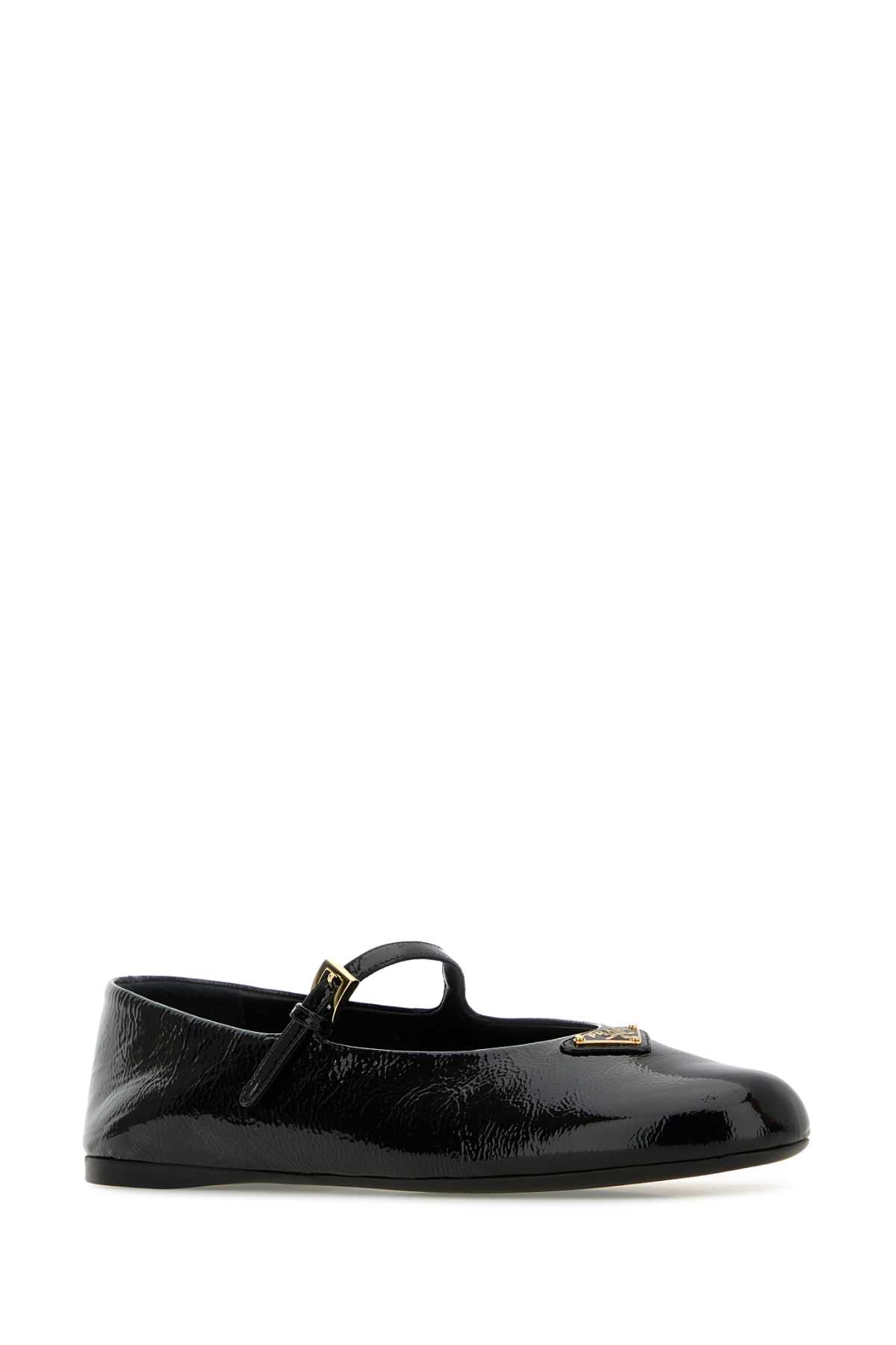 PRADA Elegant Black Leather Ballerinas