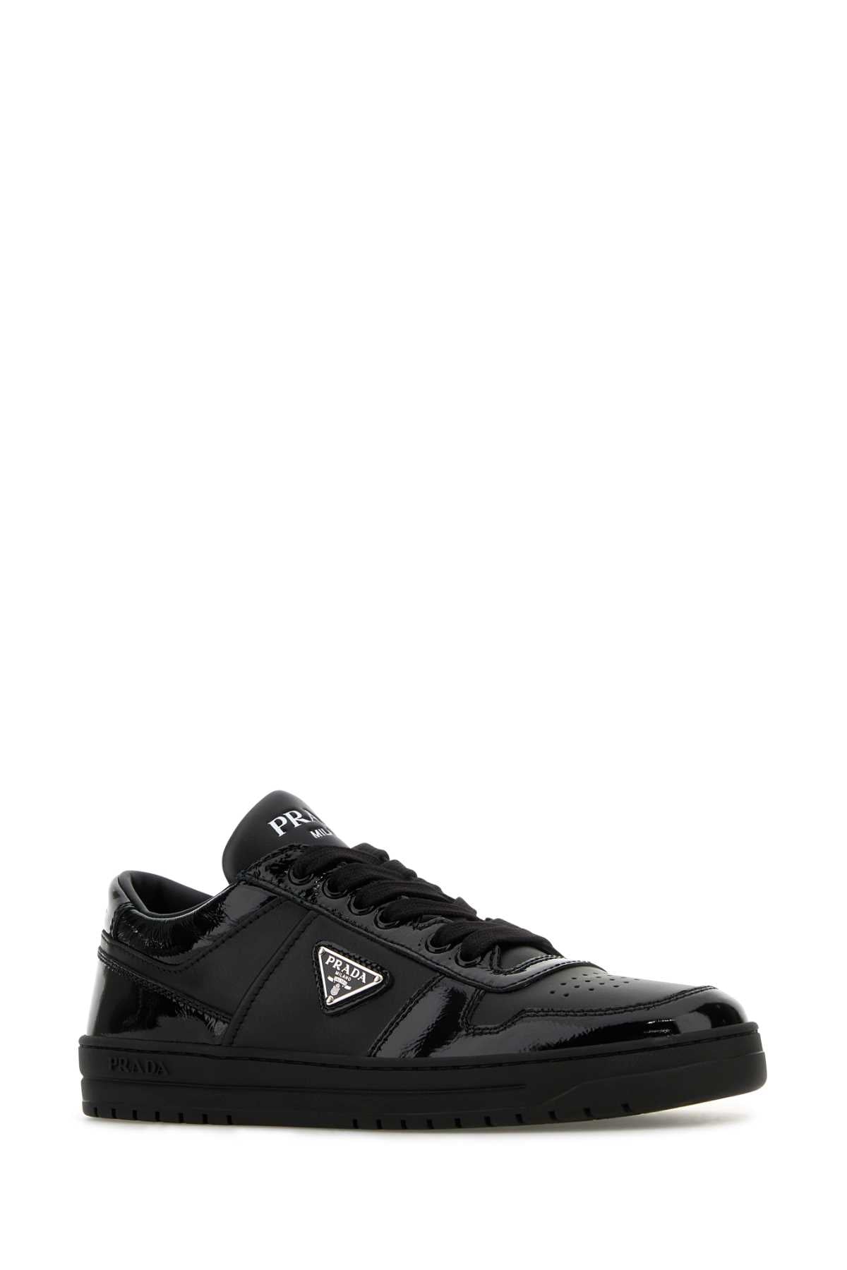 PRADA Chic Black Leather Downtown Sneakers for Women