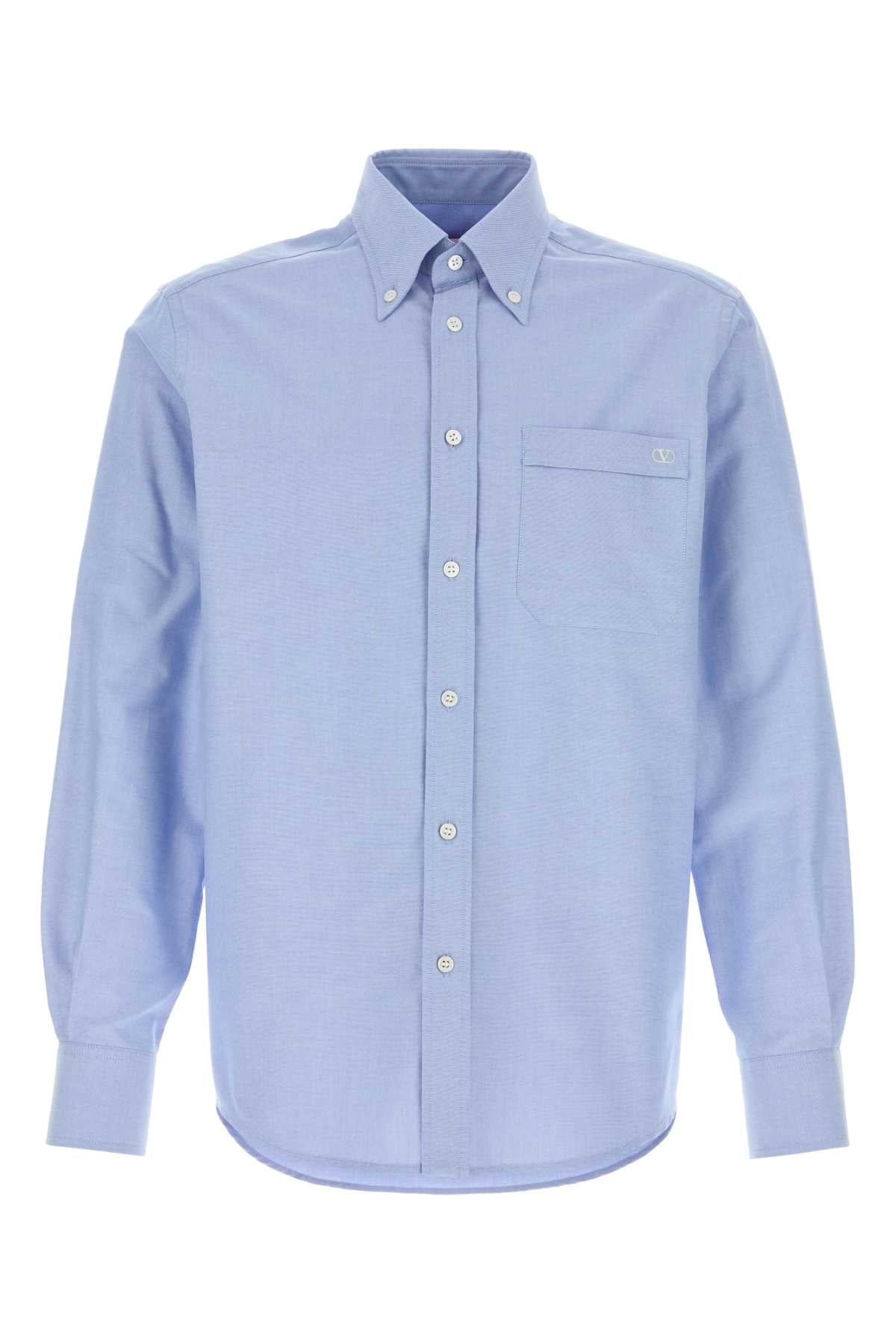 VALENTINO GARAVANI Light Blue Oxford Shirt for Men