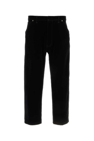 PRADA Luxurious Black Velvet Denim Pants for Men - Perfect for Any Season