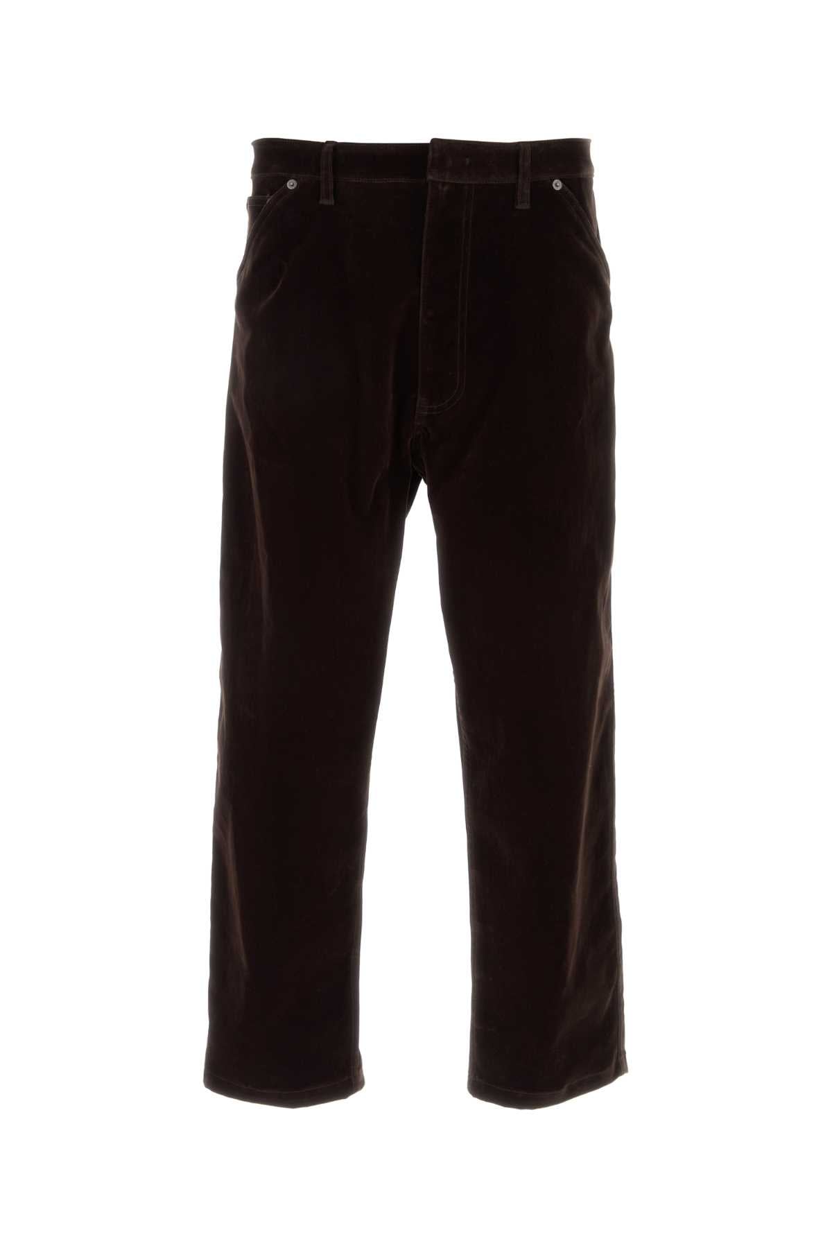 PRADA Brown Velvet Denim Pants