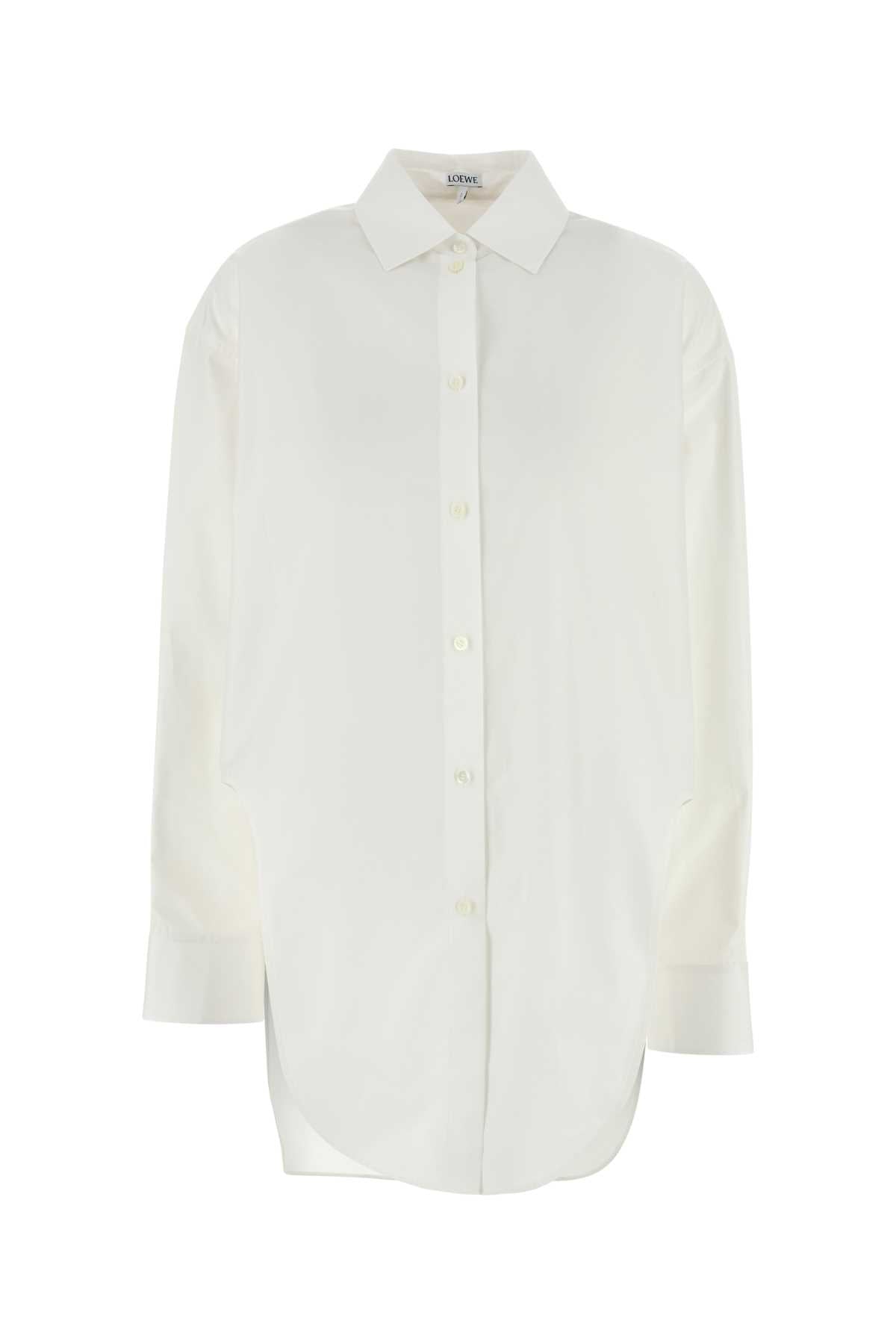 LOEWE Oversized Classic White Poplin Shirt for Women