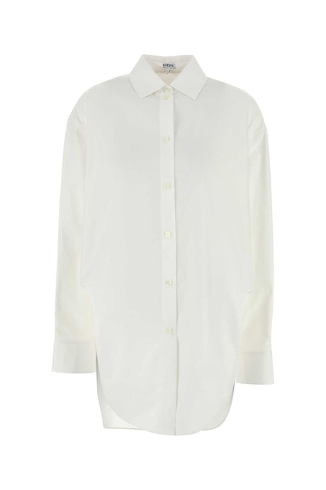 LOEWE Oversized Classic White Poplin Shirt for Women