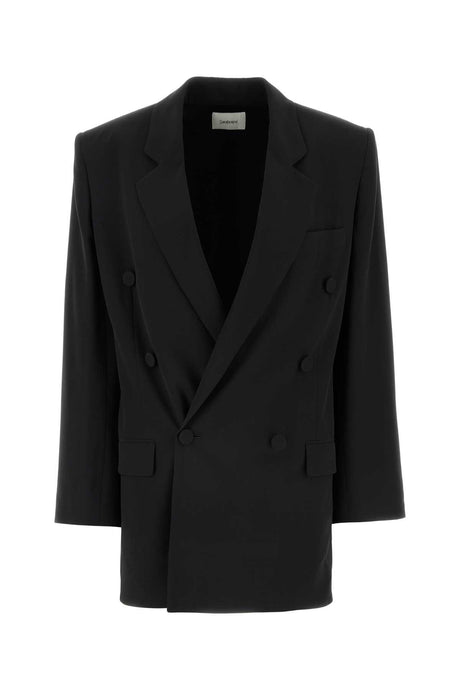 SAINT LAURENT Sophisticated Black Crepe Blazer for Women