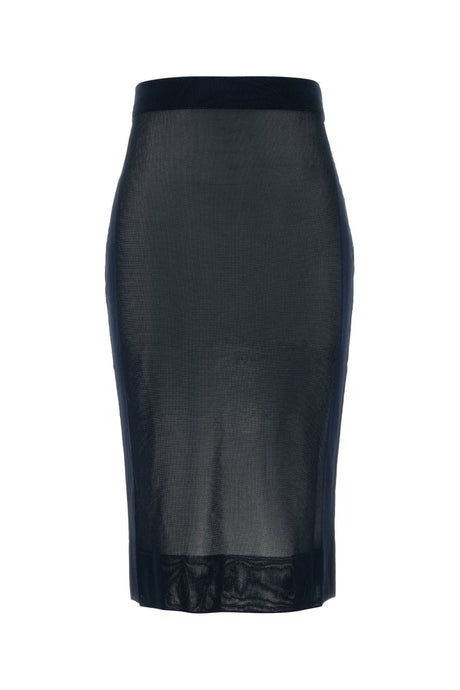 SAINT LAURENT Chic Navy Blue Viscose Skirt for Women