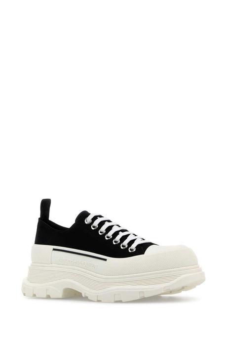 ALEXANDER MCQUEEN Tread Slick Black Canvas Lace-Up Sneakers for Men