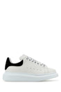 ALEXANDER MCQUEEN Classic White Leather Sneakers with Black Suede Accent