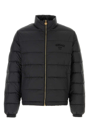 VERSACE Classic Black Nylon Down Jacket for Men