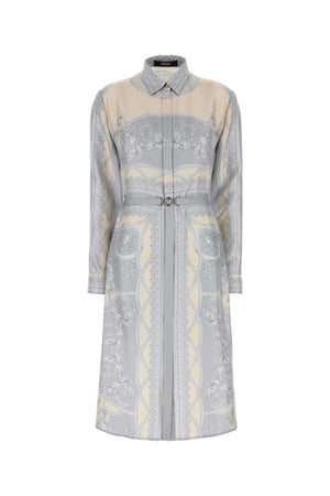 VERSACE Printed Silk Mini Shirt Dress for Women