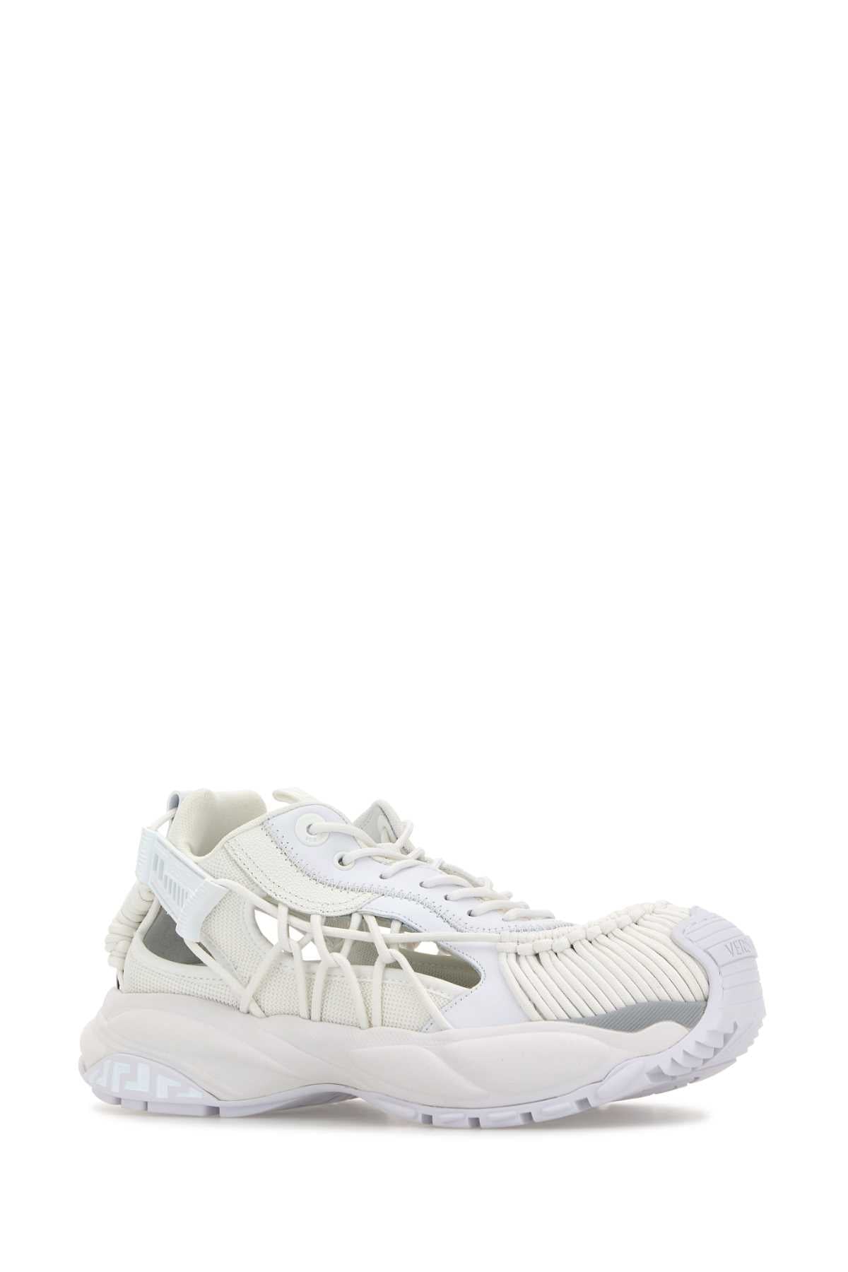 VERSACE Luxury White Leather and Fabric Mercury M_VS_01 Sneaker