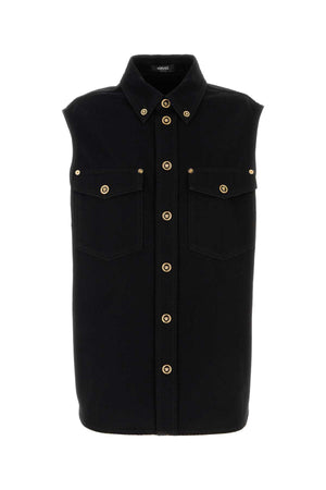 VERSACE Stylish Black Denim Vest for Men