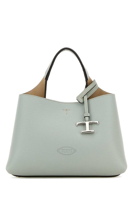 TOD'S Mini Leather Handbag - Powder Blue, 25 cm Width