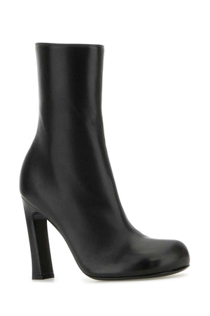 BOTTEGA VENETA Elegant Black Leather Ankle Boots with 10 cm Heel