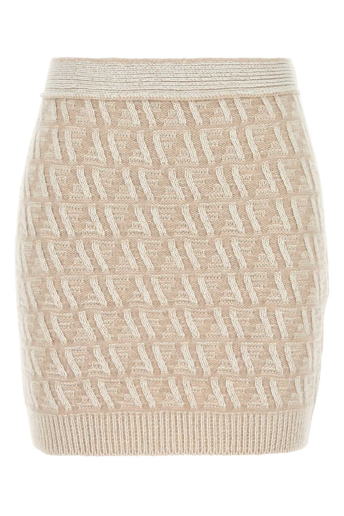 FENDI Embroidered Silk Blend Mini Skirt