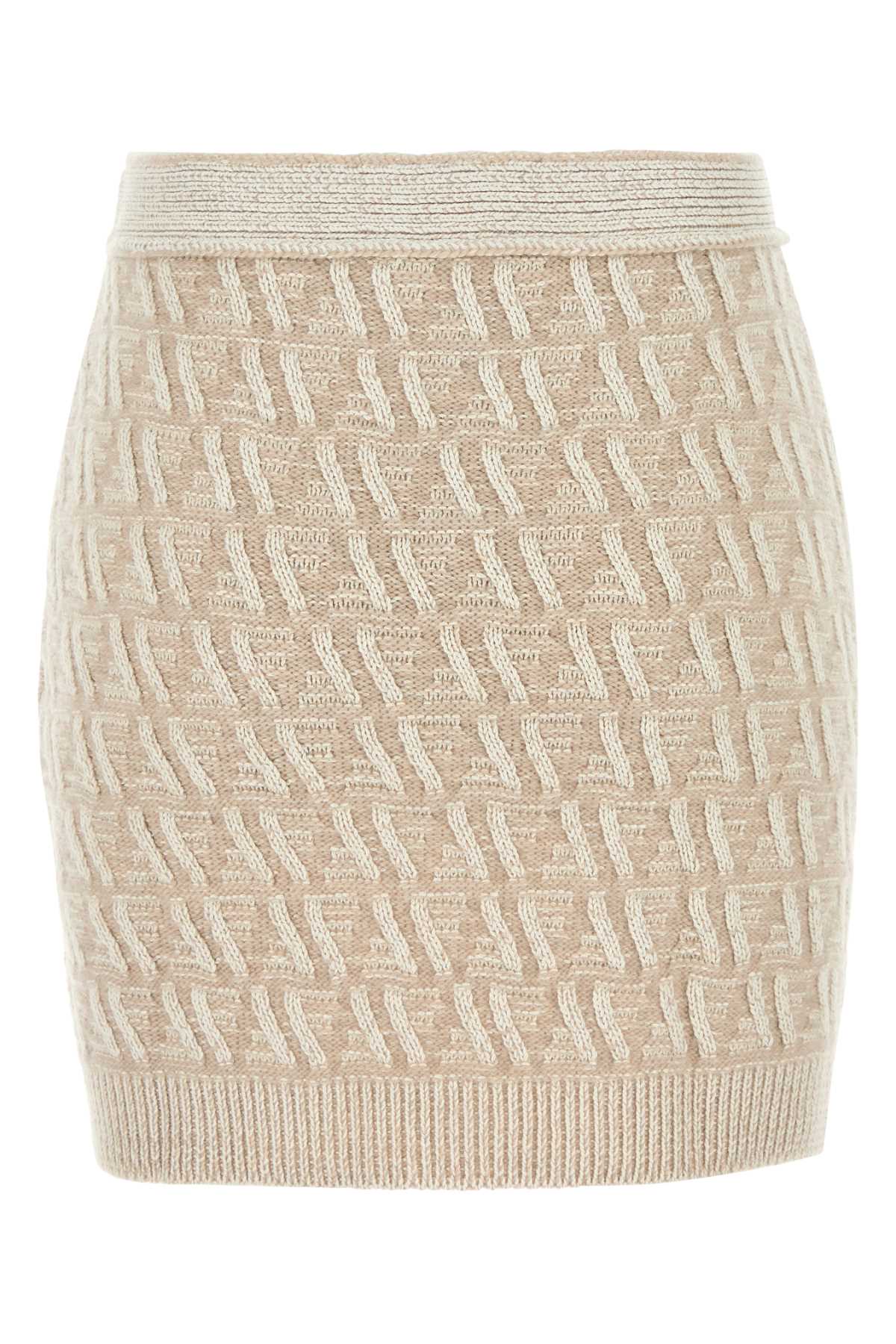 FENDI Embroidered Silk Blend Mini Skirt