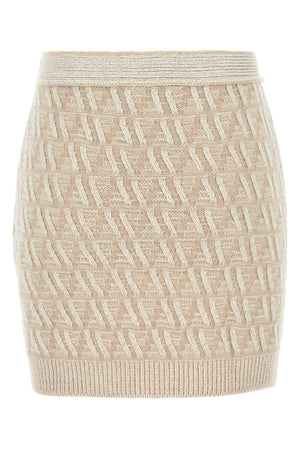 FENDI Embroidered Silk Blend Mini Skirt