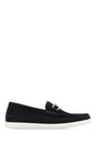 FENDI Midnight Blue Suede O Lock Light Loafers for Men