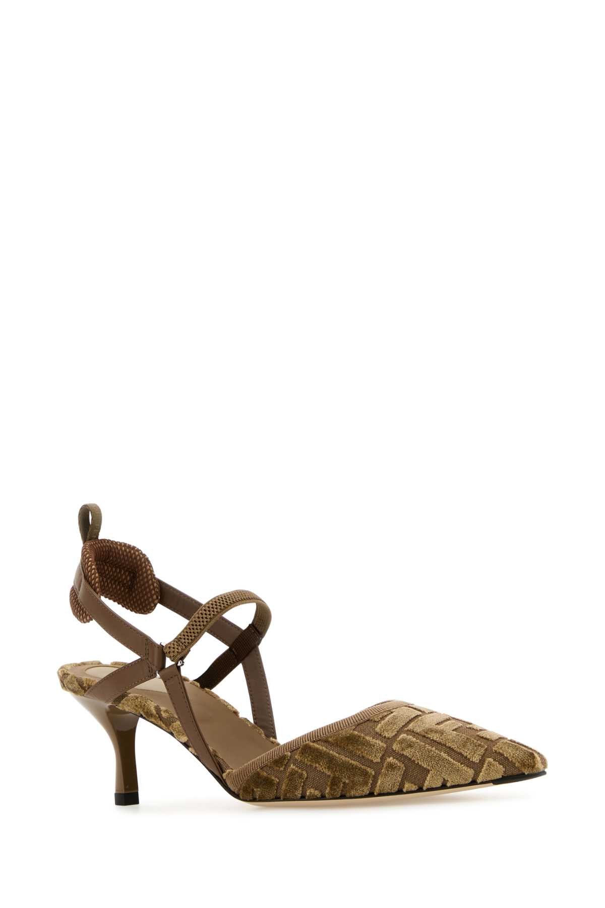 FENDI Embroidered Velvet and Jacquard Pumps - 5.5 cm Heel