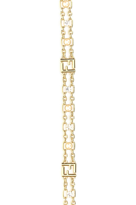 FENDI Golden Metal FF Mini Belt - Height 3 cm