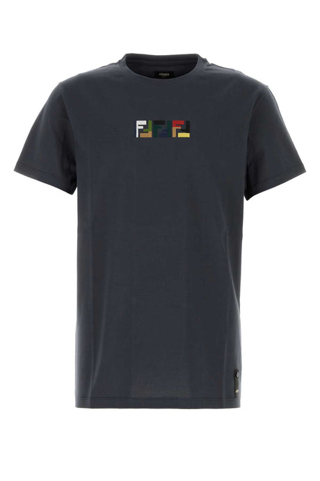 FENDI Charcoal Cotton T-Shirt for Men - Perfect for 2024