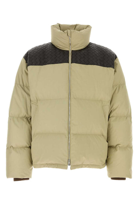 BOTTEGA VENETA Beige Poplin Down Jacket for Men - Stylish Outerwear