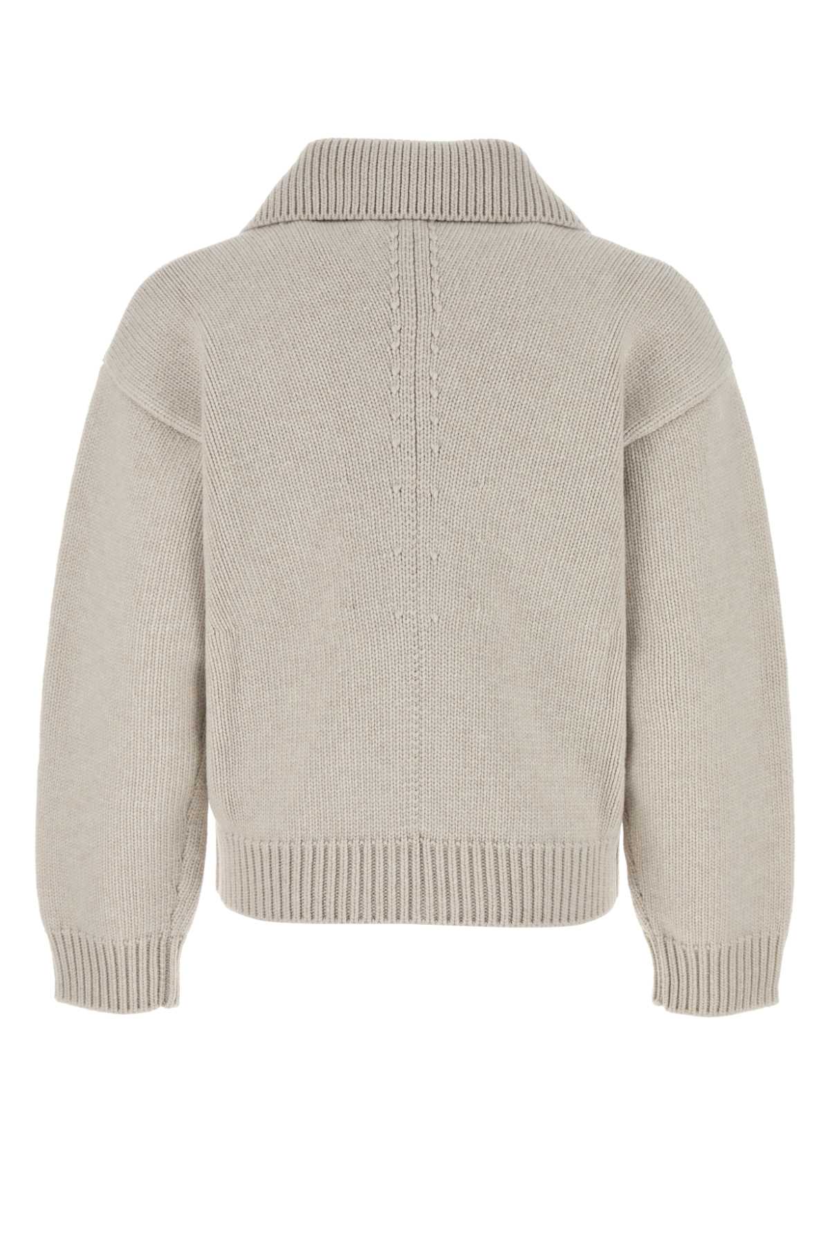 BOTTEGA VENETA Light Grey Wool Cardigan for Men