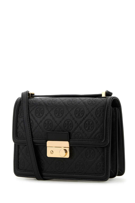 TORY BURCH Elegant Black Leather Shoulder Handbag - 23 cm x 15.5 cm