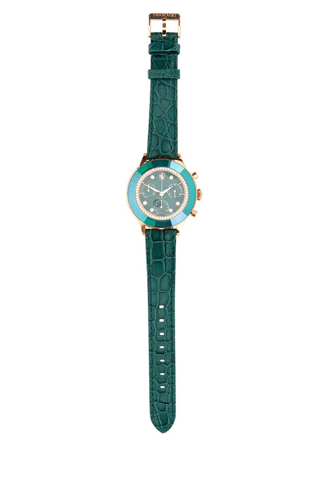 SWAROVSKI Chic Green Leather Octea Chrono Watch - 43 mm