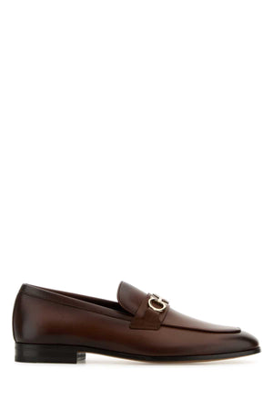 SALVATORE FERRAGAMO Classic Brown Leather Balty Loafers for Men